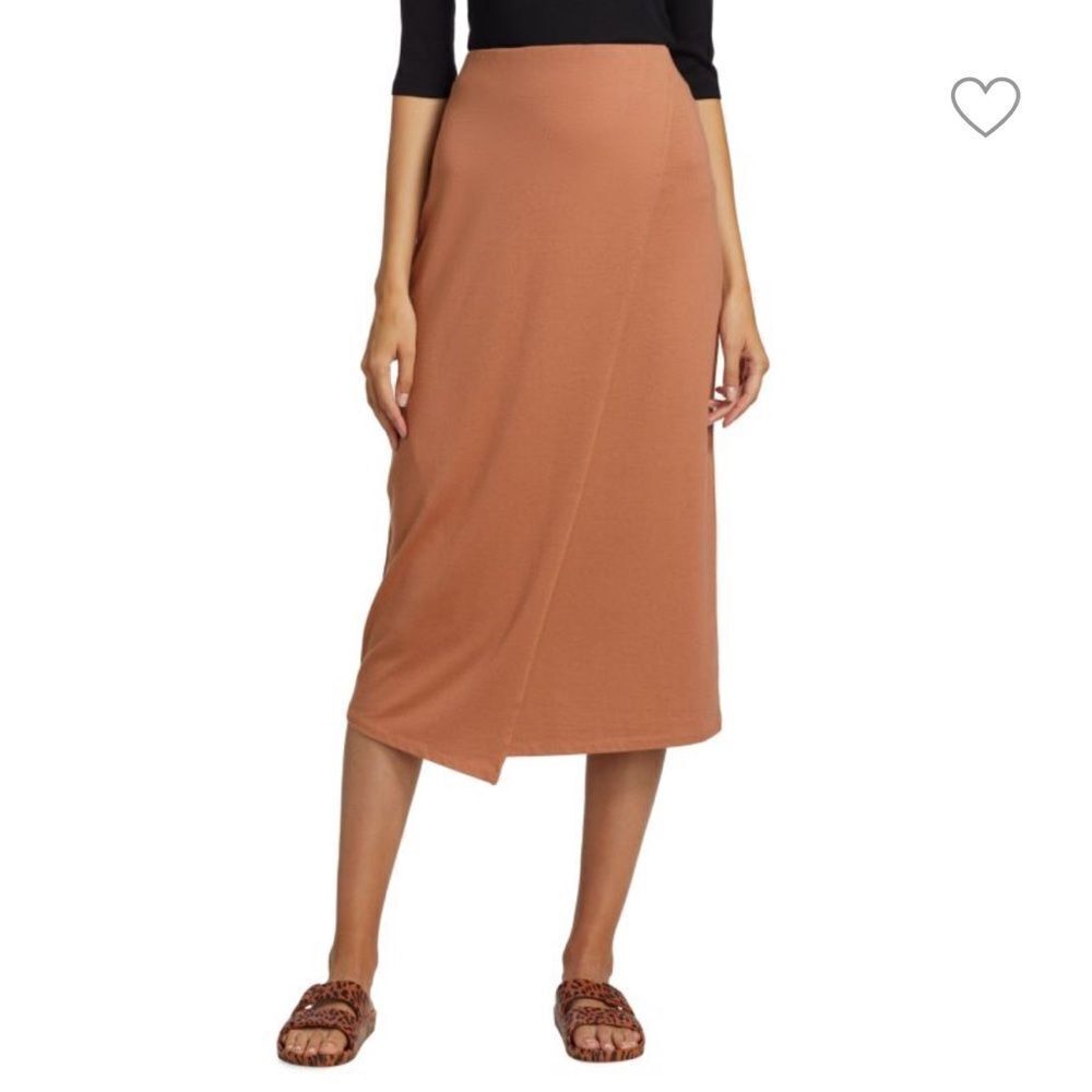 NWT VINCE Stretch Cotton Overlap Skirt Size Small